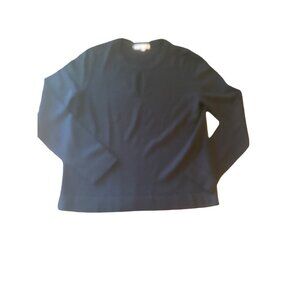 Hobbs Marlena Black Wool Blend Pullover Sweater Keyhole Neck Size Medium